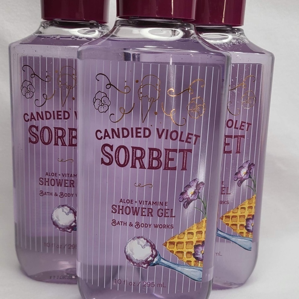 3 Bath and Body Works Candied Violet Sorbet Body Wash
